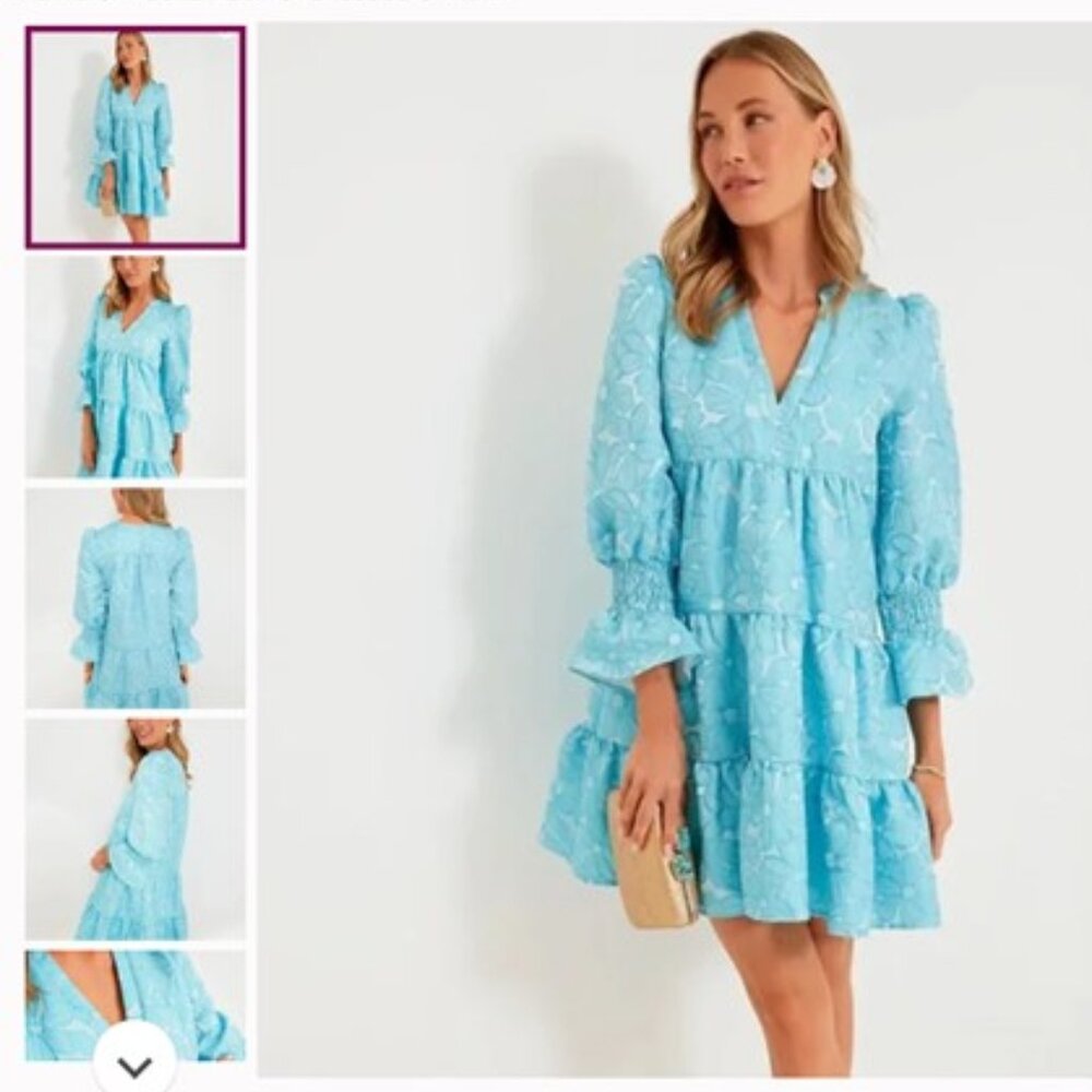 Pomander Tuckernuck blue daisy jacquard kenzo dress SMALL - SOLD OUT EVERYWHERE!